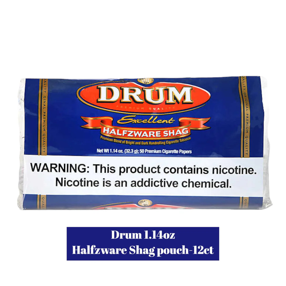 Drum Halfzware Shag Cigarette Tobacco 1.14 Oz